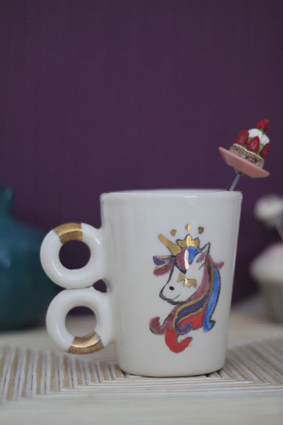 Altın Yaldızlı Unicorn Kupa 200 ML