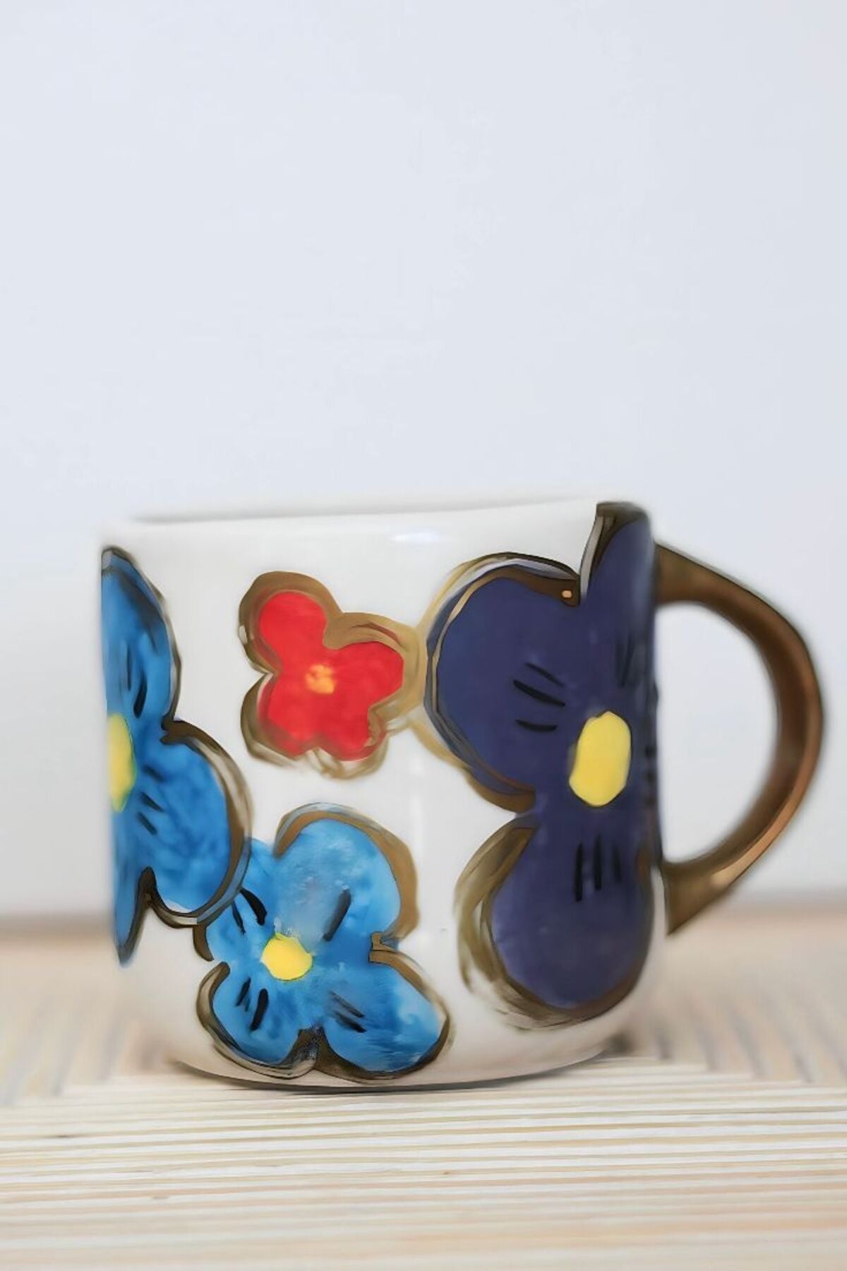 Çiçek Motifli Kupa 400 ML