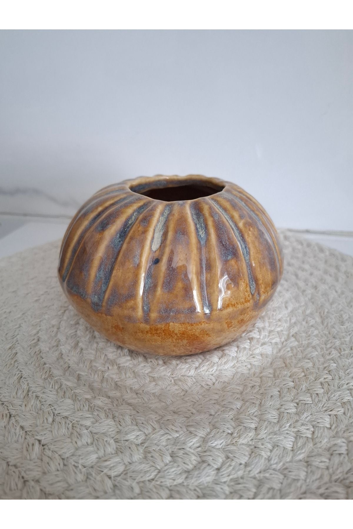 Toprak Dokulu Vazo - El Yapımı Seramik Sanat Eseri - BVAC00014