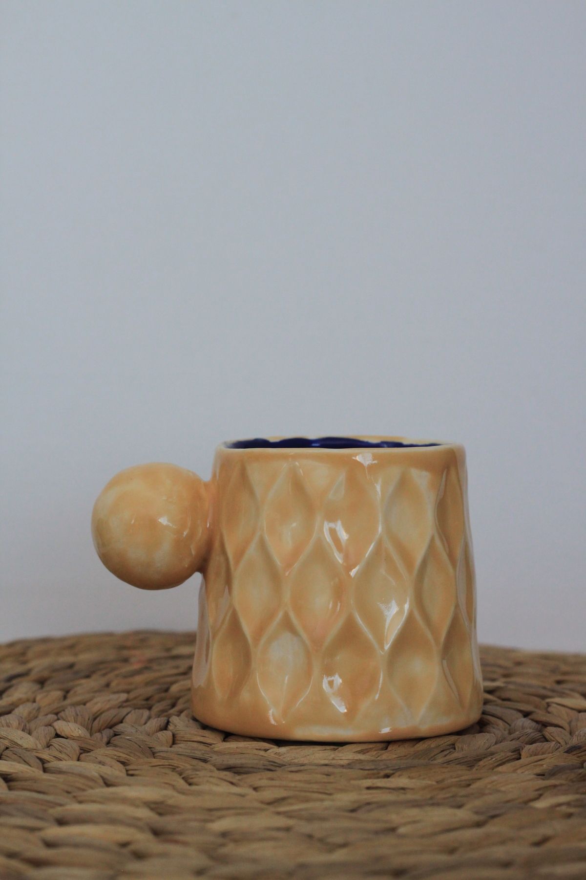 Baklava Desenli Top Kulplu Kupa 300 ML