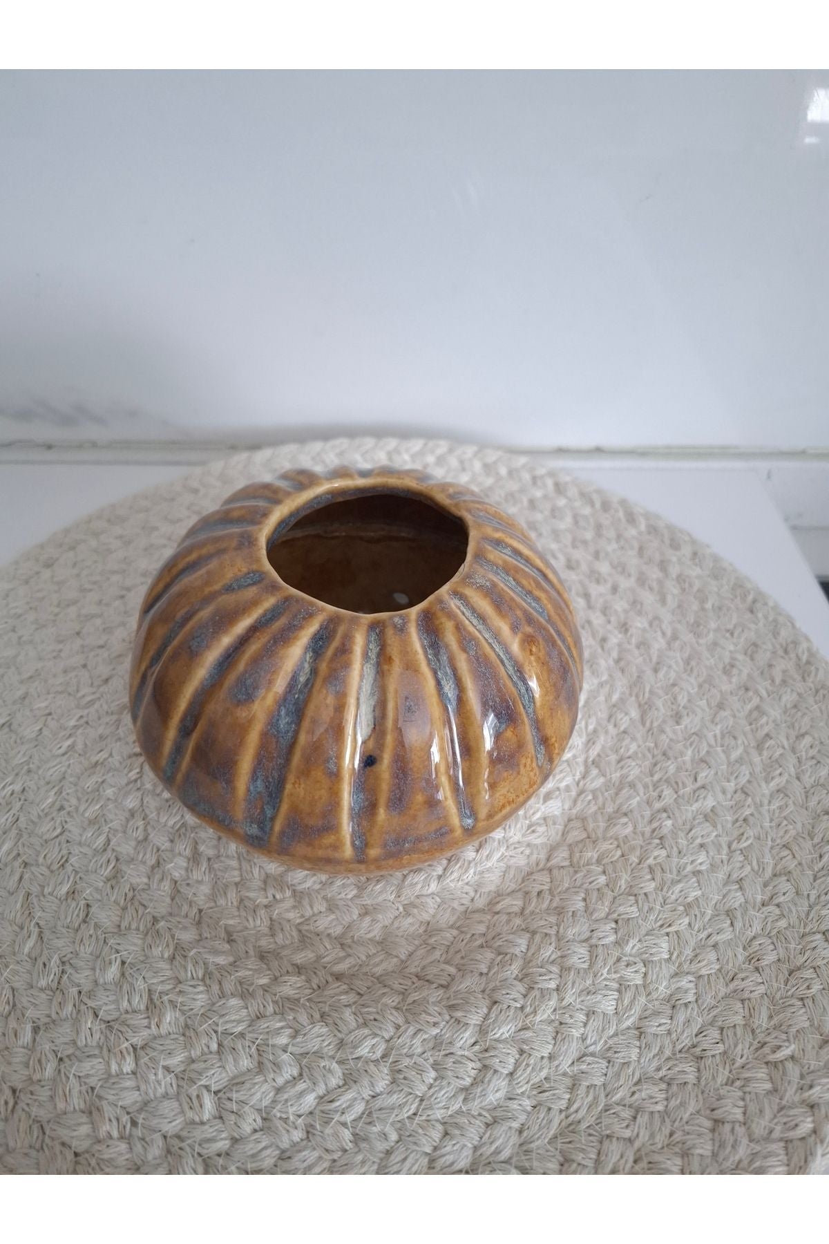 Toprak Dokulu Vazo - El Yapımı Seramik Sanat Eseri - BVAC00014