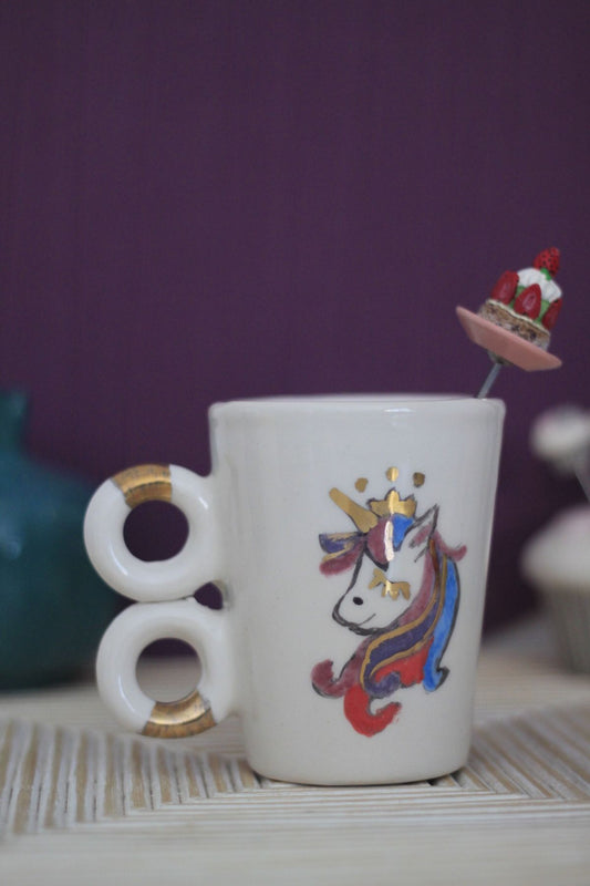 Altın Yaldızlı Unicorn Kupa 200 ML