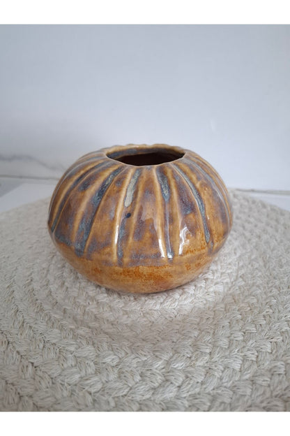 Toprak Dokulu Vazo - El Yapımı Seramik Sanat Eseri - BVAC00014
