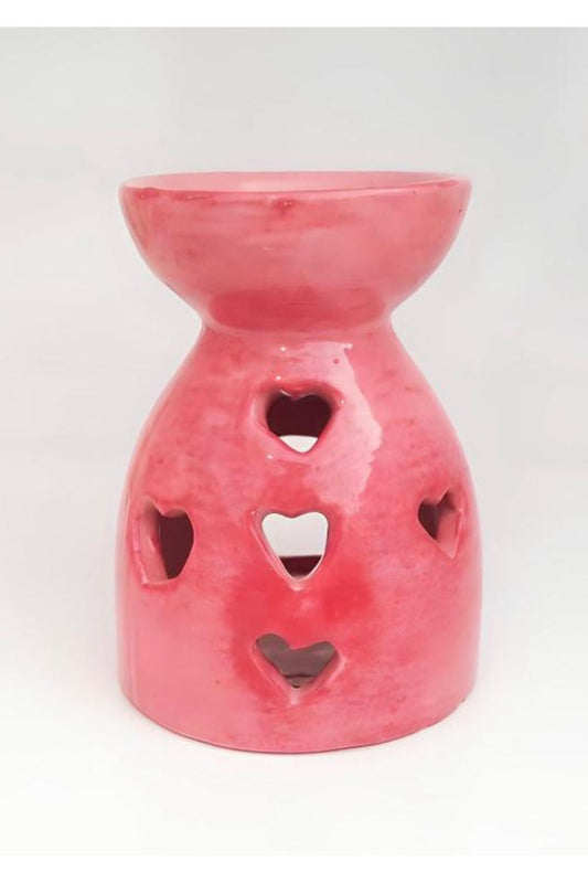 Kalp Oymalı Buhurdanlık Pembe
