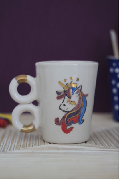 Altın Yaldızlı Unicorn Kupa 200 ML