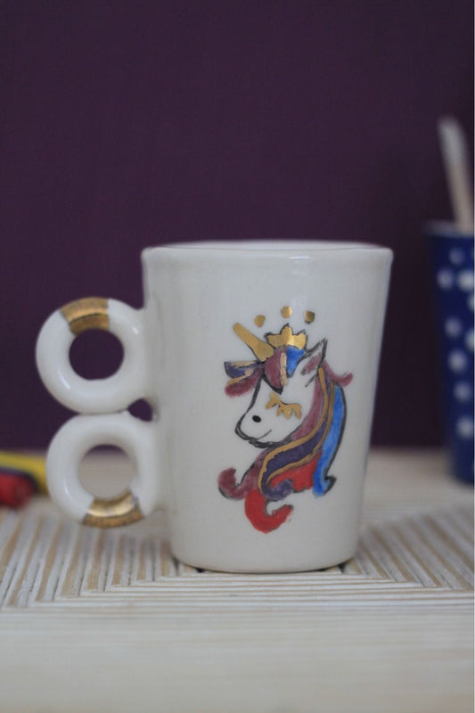 Altın Yaldızlı Unicorn Kupa 200 ML