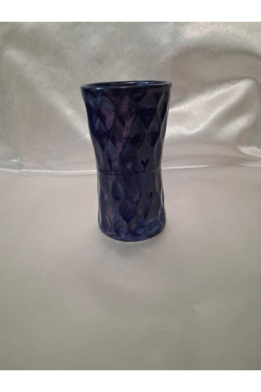 Derin Ametist Seramik Vazo - El Yapımı Stoneware Dekor - BVA00049