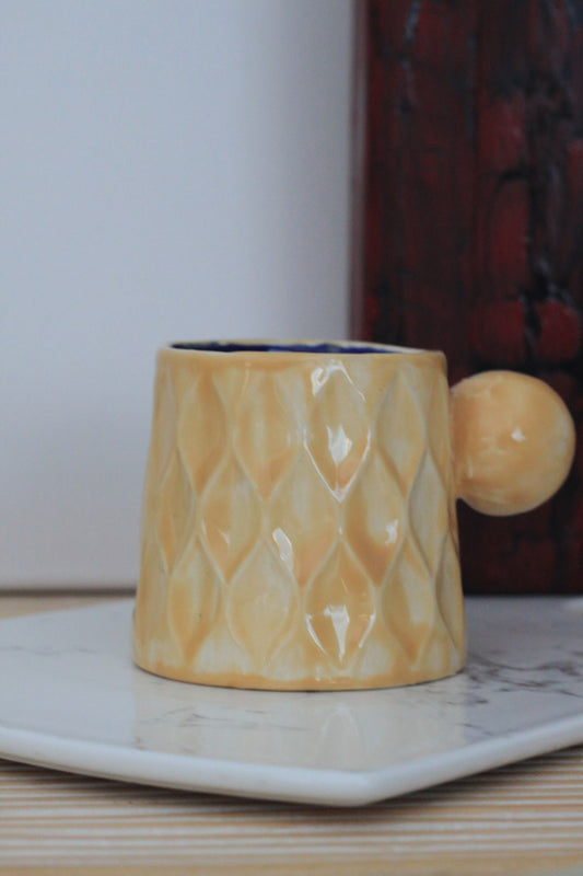 Baklava Desenli Top Kulplu Kupa 300 ML