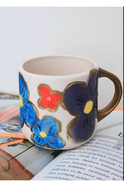 Çiçek Motifli Kupa 400 ML