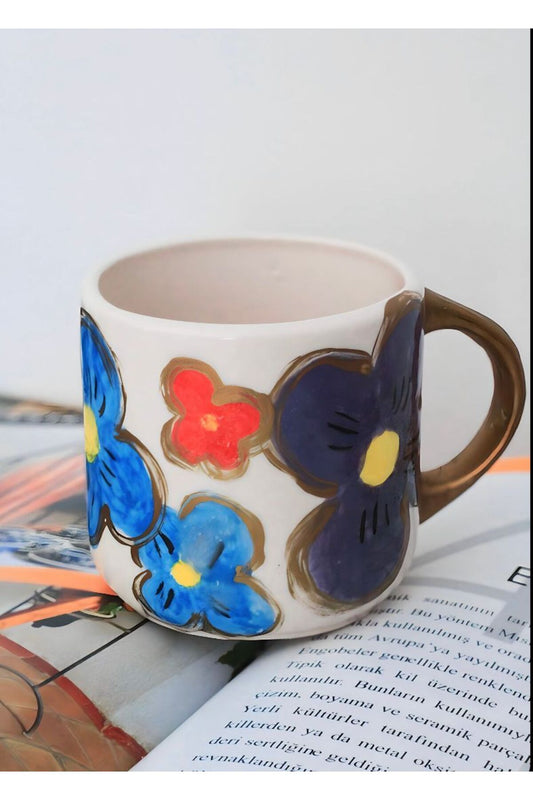 Çiçek Motifli Kupa 400 ML