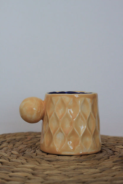 Baklava Desenli Top Kulplu Kupa 300 ML
