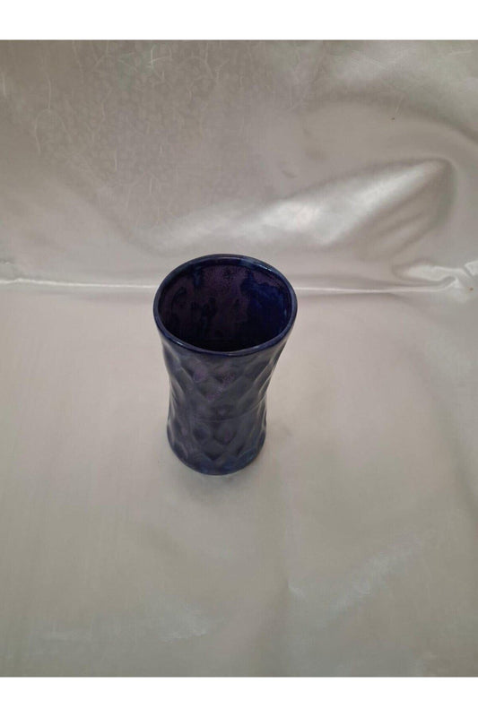 Derin Ametist Seramik Vazo - El Yapımı Stoneware Dekor - BVA00049