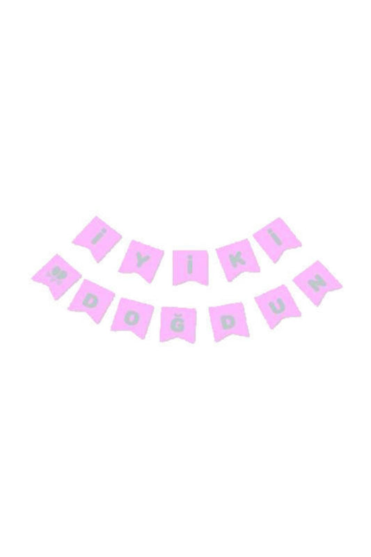 Banner Iyiki Doğdun Pembe Gümüş